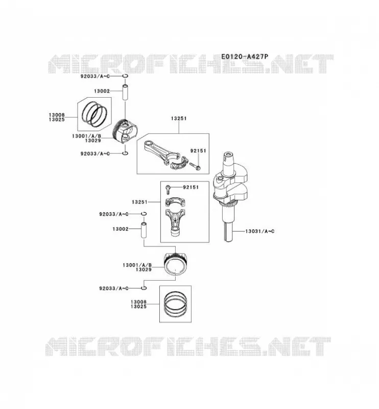 PISTON/VILEBREQUIN Kawasaki Petits Moteurs FS FS541V FS MOTORS  FS541V-BS06
