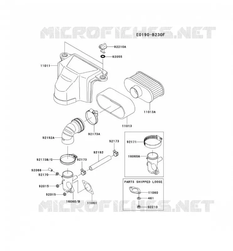 FILTRE &Agrave; AIR/POT D'&Egrave;CHAPPEMENT Kawasaki Petits Moteurs FS FS541V FS MOTORS  FS541V-BS07