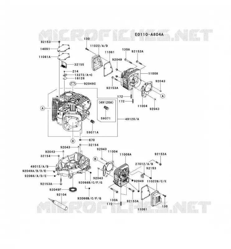 CULASSE/CARTER MOTEUR Kawasaki Petits Moteurs FS FS541V FS MOTORS  FS541V-BS10