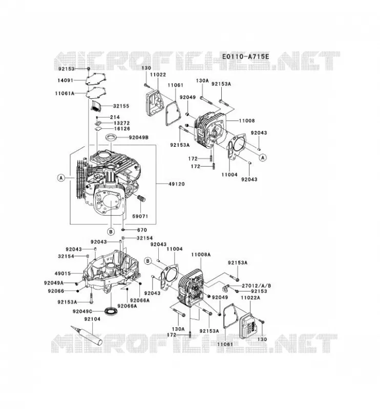 CULASSE/CARTER MOTEUR Kawasaki Petits Moteurs FS FS541V FS MOTORS  FS541V-BS12
