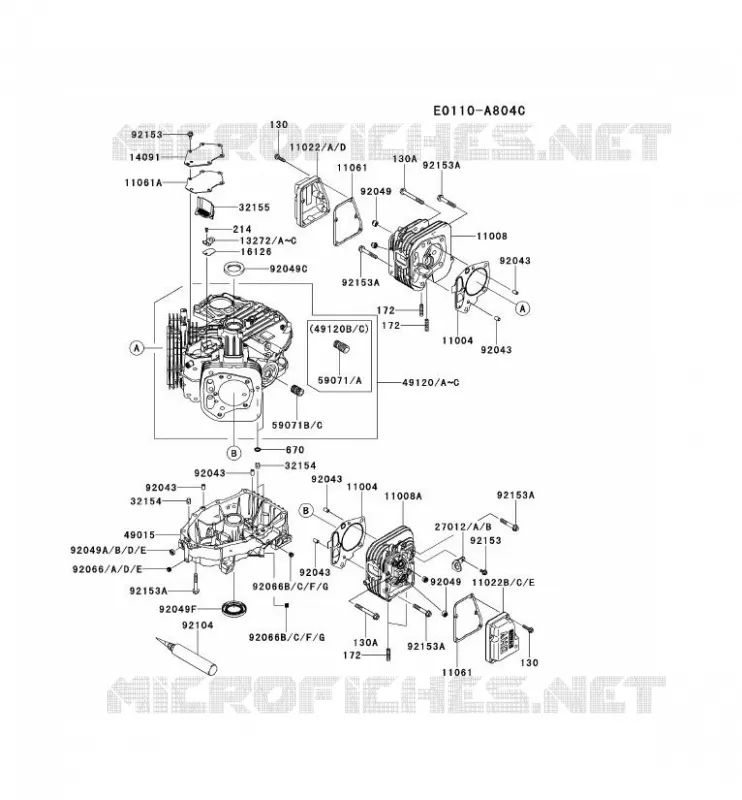 CULASSE/CARTER MOTEUR Kawasaki Petits Moteurs FS FS541V FS MOTORS  FS541V-BS19