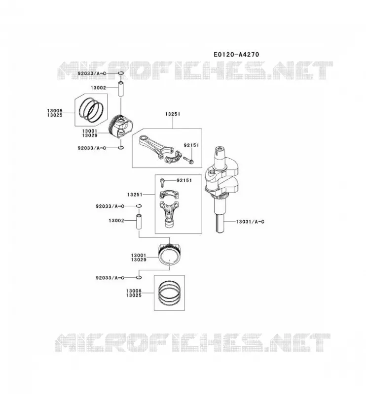 PISTON/VILEBREQUIN Kawasaki Petits Moteurs FS FS541V FS MOTORS  FS541V-BS19