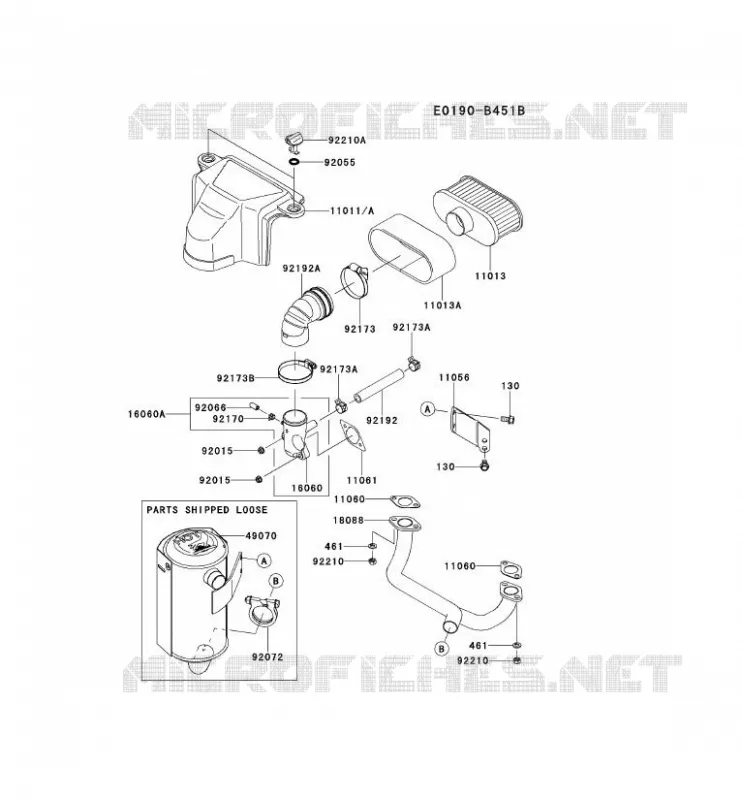 FILTRE &Agrave; AIR/POT D'&Egrave;CHAPPEMENT Kawasaki Petits Moteurs FS FS541V FS MOTORS  FS541V-BS27