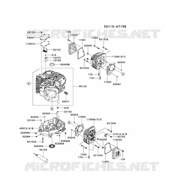 CULASSE/CARTER MOTEUR Kawasaki Petits Moteurs FS FS541V FS MOTORS  FS541V-BS50