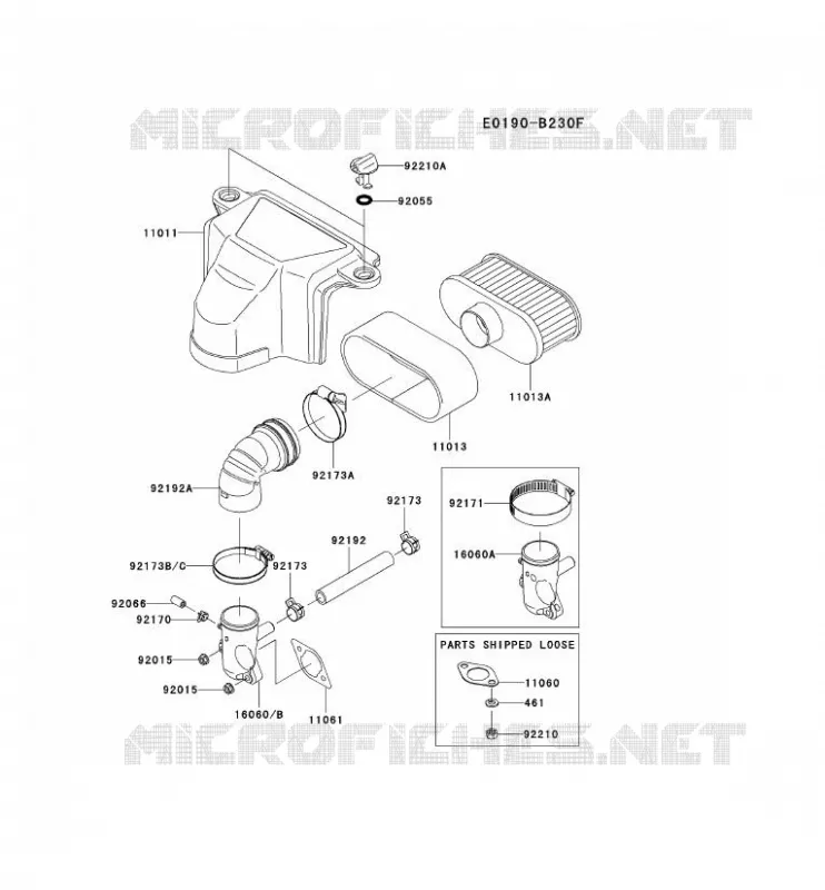 FILTRE &Agrave; AIR/POT D'&Egrave;CHAPPEMENT Kawasaki Petits Moteurs FS FS541V FS MOTORS  FS541V-BS50