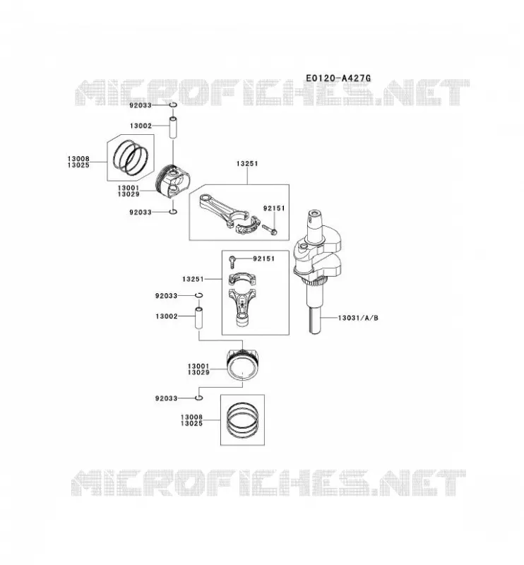 PISTON/VILEBREQUIN Kawasaki Petits Moteurs FS FS541V FS MOTORS  FS541V-CS04