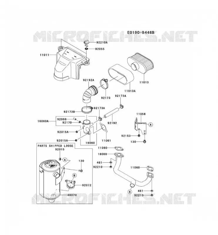 FILTRE &Agrave; AIR/POT D'&Egrave;CHAPPEMENT Kawasaki Petits Moteurs FS FS541V FS MOTORS  FS541V-CS16