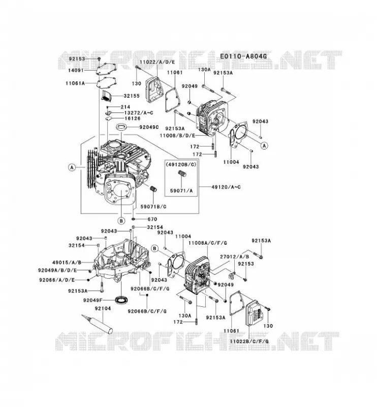 CULASSE/CARTER MOTEUR Kawasaki Petits Moteurs FS FS541V FS MOTORS  FS541V-DS00