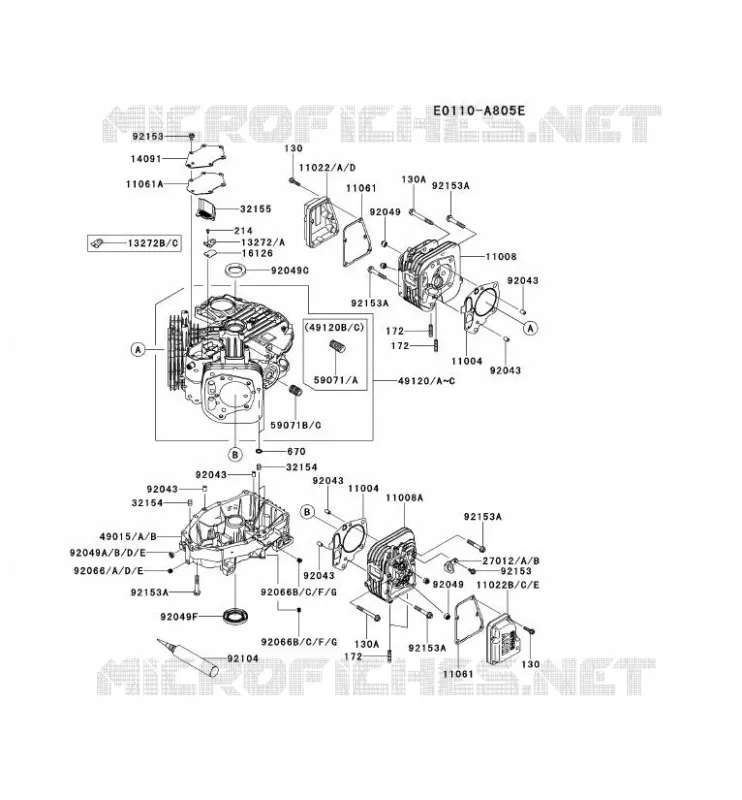 CULASSE/CARTER MOTEUR Kawasaki Petits Moteurs FS FS541V FS MOTORS  FS541V-DS06