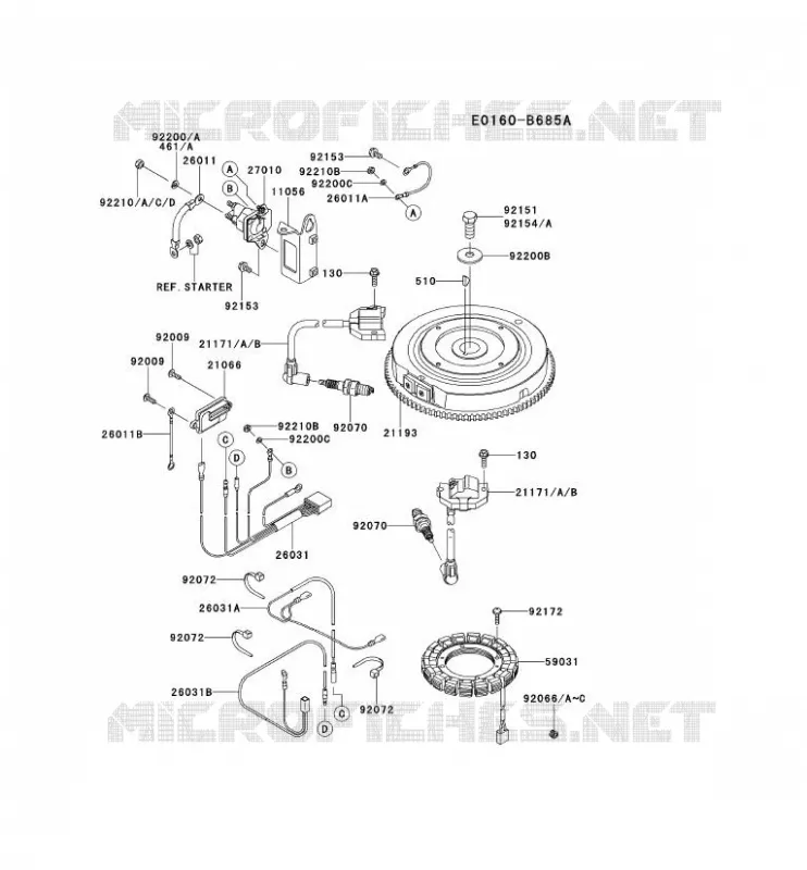 &Eacute;QUIPEMENT ELECTRIQUE Kawasaki Petits Moteurs FS FS600V FS MOTORS  FS600V-AS04