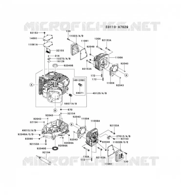 CULASSE/CARTER MOTEUR Kawasaki Petits Moteurs FS FS600V FS MOTORS  FS600V-AS05