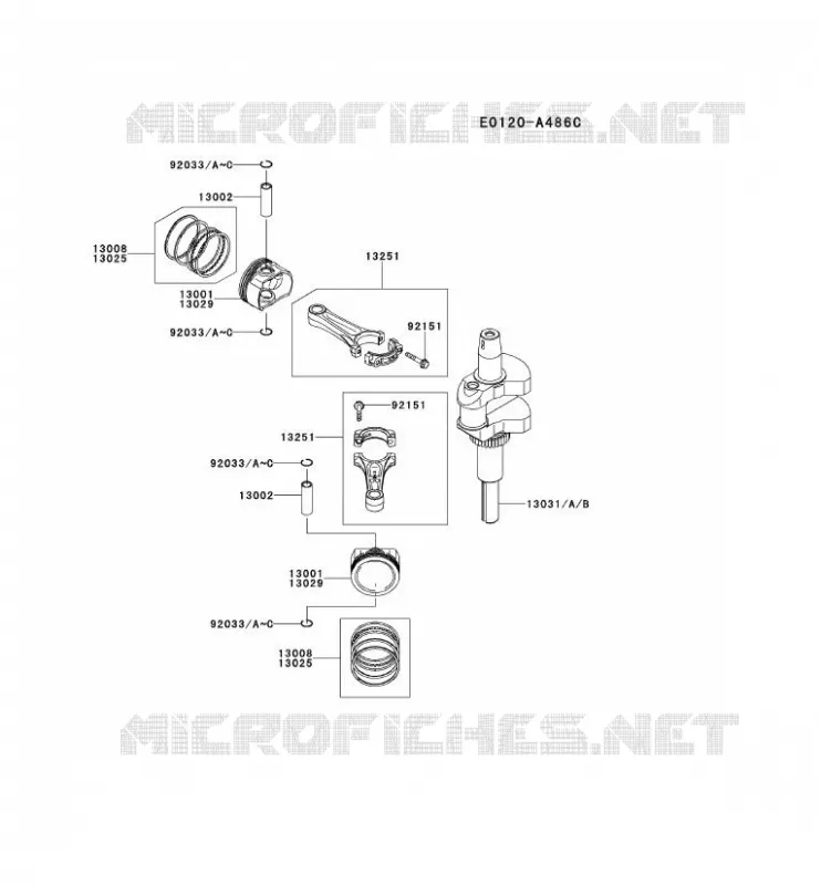PISTON/VILEBREQUIN Kawasaki Petits Moteurs FS FS600V FS MOTORS  FS600V-AS13