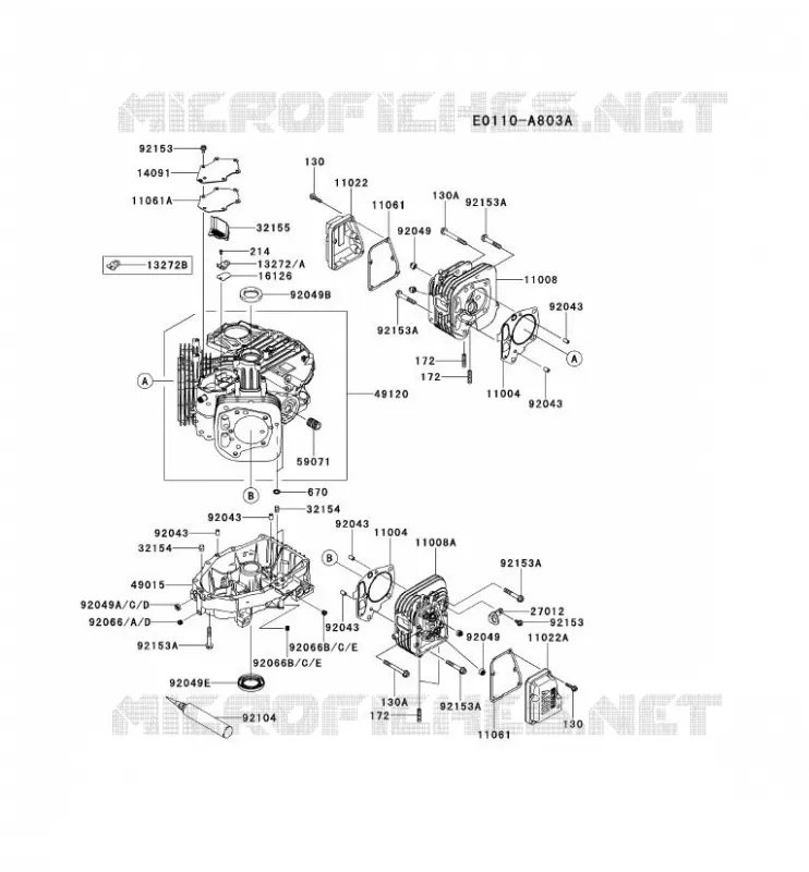CULASSE/CARTER MOTEUR Kawasaki Petits Moteurs FS FS600V FS MOTORS  FS600V-AS19