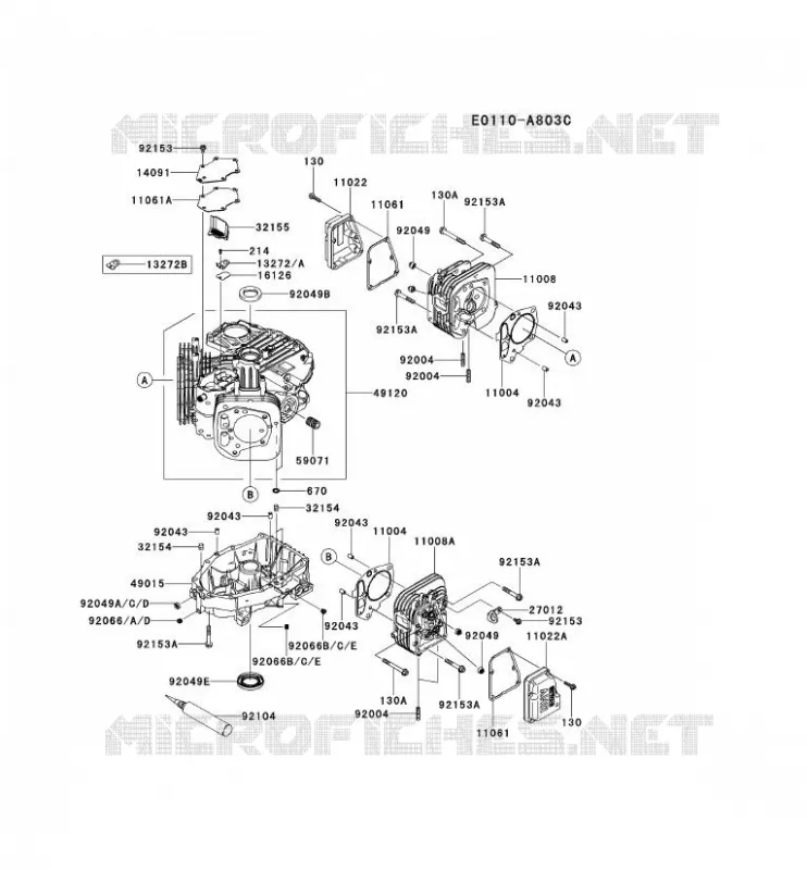 CULASSE/CARTER MOTEUR Kawasaki Petits Moteurs FS FS600V FS MOTORS  FS600V-AS21