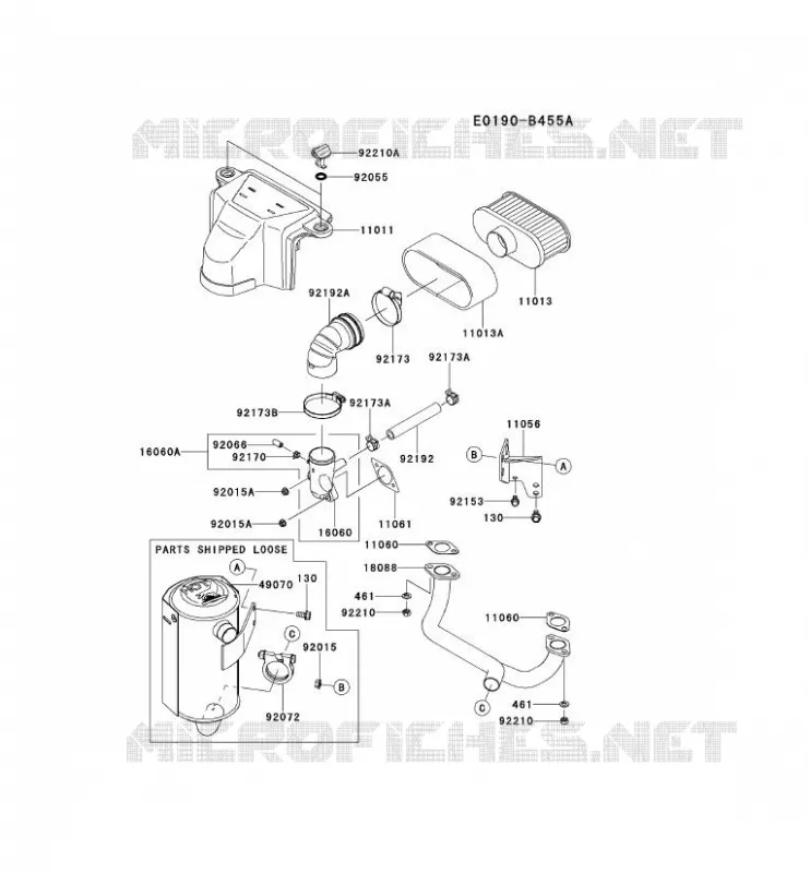 FILTRE &Agrave; AIR/POT D'&Egrave;CHAPPEMENT Kawasaki Petits Moteurs FS FS600V FS MOTORS  FS600V-AS23