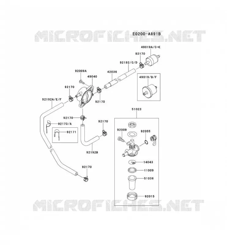 RESERVOIR CARBURANT/ROBINET Kawasaki Petits Moteurs FS FS600V FS MOTORS  FS600V-BE50