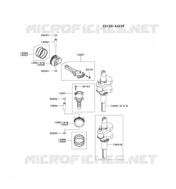 PISTON/VILEBREQUIN Kawasaki Petits Moteurs FS FS600V FS MOTORS  FS600V-BS05