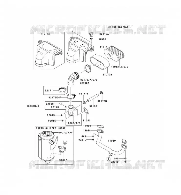 FILTRE &Agrave; AIR/POT D'&Egrave;CHAPPEMENT Kawasaki Petits Moteurs FS FS600V FS MOTORS  FS600V-BS09