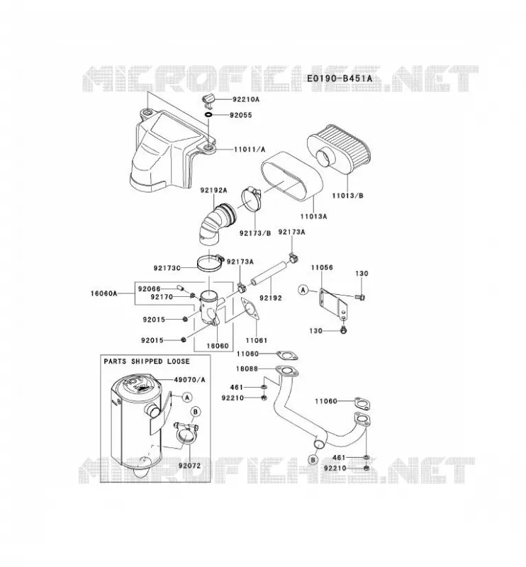 FILTRE &Agrave; AIR/POT D'&Egrave;CHAPPEMENT Kawasaki Petits Moteurs FS FS600V FS MOTORS  FS600V-BS23