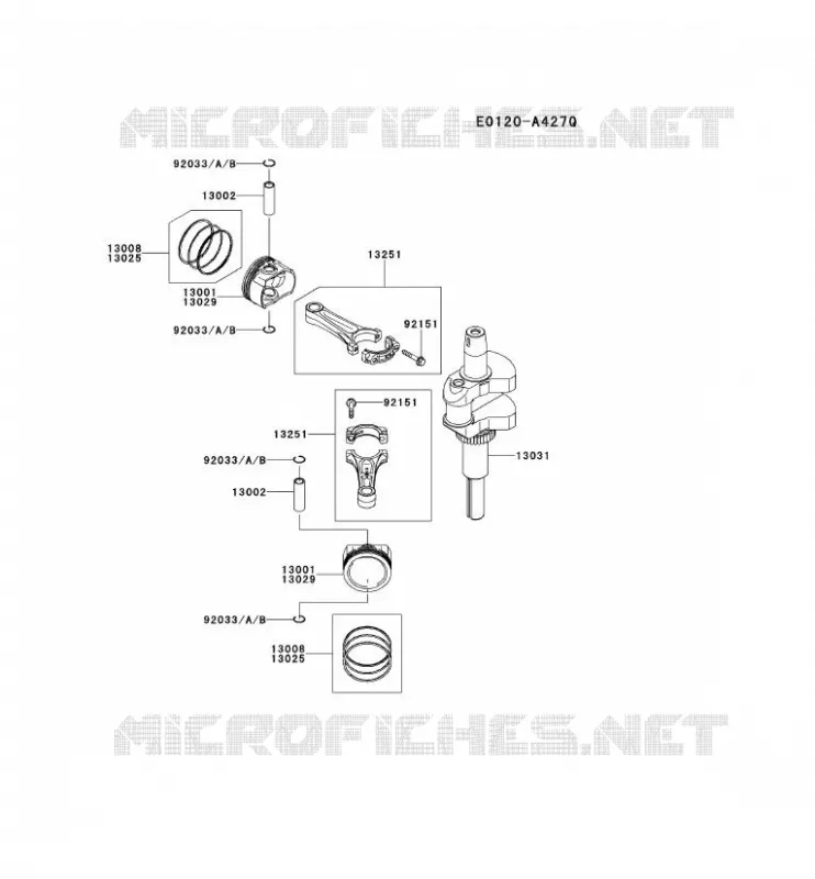 PISTON/VILEBREQUIN Kawasaki Petits Moteurs FS FS600V FS MOTORS  FS600V-BS25