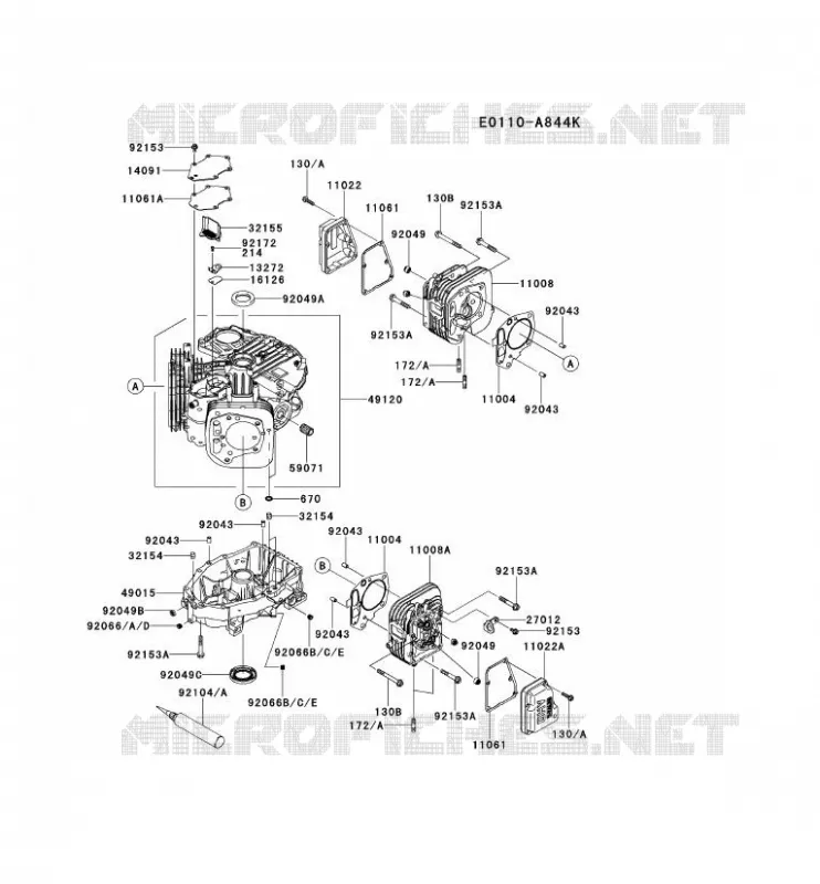 CULASSE/CARTER MOTEUR Kawasaki Petits Moteurs FS FS600V FS MOTORS  FS600V-CE50