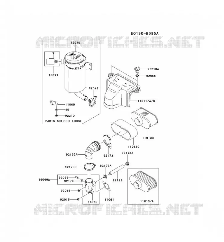 FILTRE &Agrave; AIR/POT D'&Egrave;CHAPPEMENT Kawasaki Petits Moteurs FS FS600V FS MOTORS  FS600V-CE50