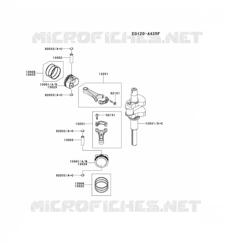 PISTON/VILEBREQUIN Kawasaki Petits Moteurs FS FS600V FS MOTORS  FS600V-CS04