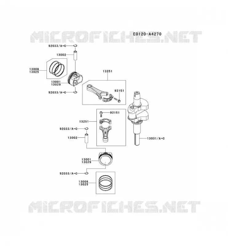 PISTON/VILEBREQUIN Kawasaki Petits Moteurs FS FS600V FS MOTORS  FS600V-CS15