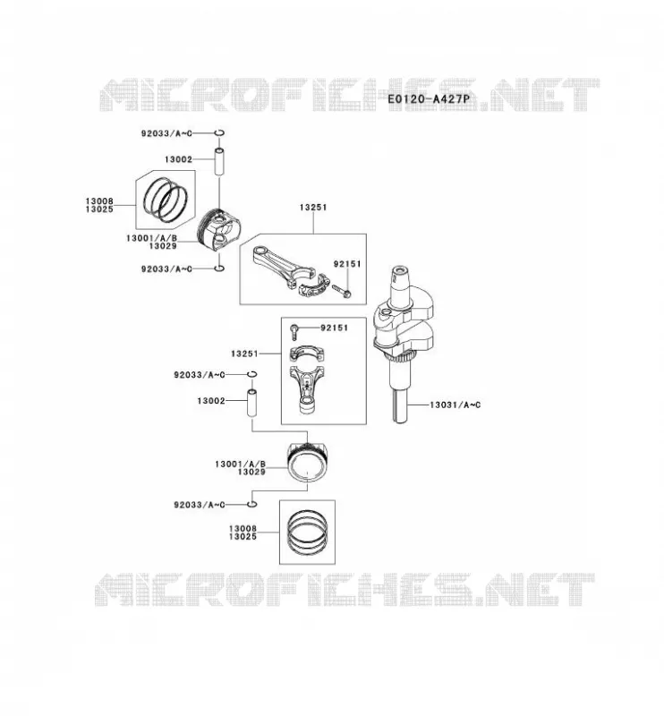 PISTON/VILEBREQUIN Kawasaki Petits Moteurs FS FS600V FS MOTORS  FS600V-DS09