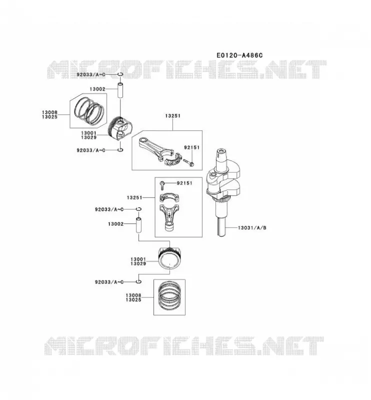 PISTON/VILEBREQUIN Kawasaki Petits Moteurs FS FS600V FS MOTORS  FS600V-ES17
