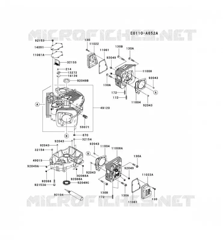 CULASSE/CARTER MOTEUR Kawasaki Petits Moteurs FS FS651V FS MOTORS  FS651V-AS07
