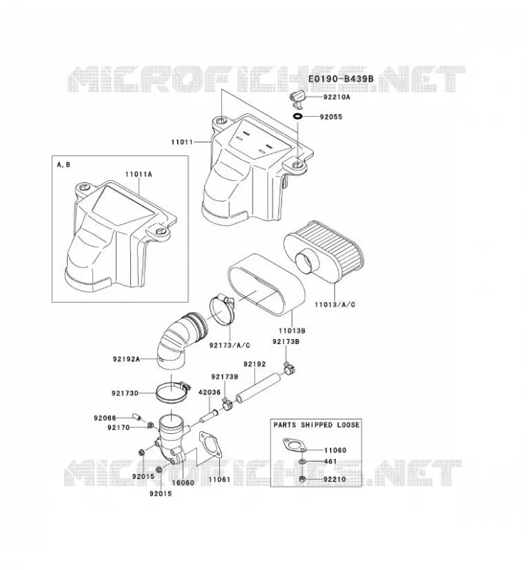 FILTRE &Agrave; AIR/POT D'&Egrave;CHAPPEMENT Kawasaki Petits Moteurs FS FS651V FS MOTORS  FS651V-AS50