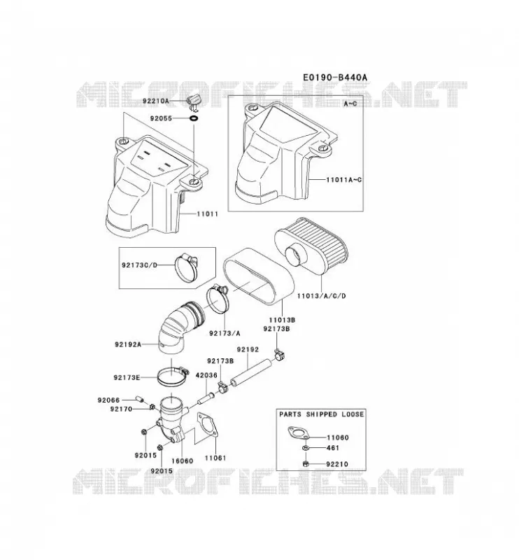 FILTRE &Agrave; AIR/POT D'&Egrave;CHAPPEMENT Kawasaki Petits Moteurs FS FS651V FS MOTORS  FS651V-BS11