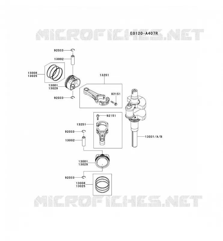 PISTON/VILEBREQUIN Kawasaki Petits Moteurs FS FS651V FS MOTORS  FS651V-BS13