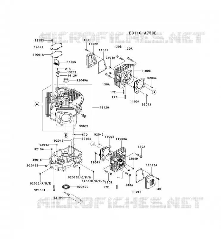 CULASSE/CARTER MOTEUR Kawasaki Petits Moteurs FS FS651V FS MOTORS  FS651V-CS07