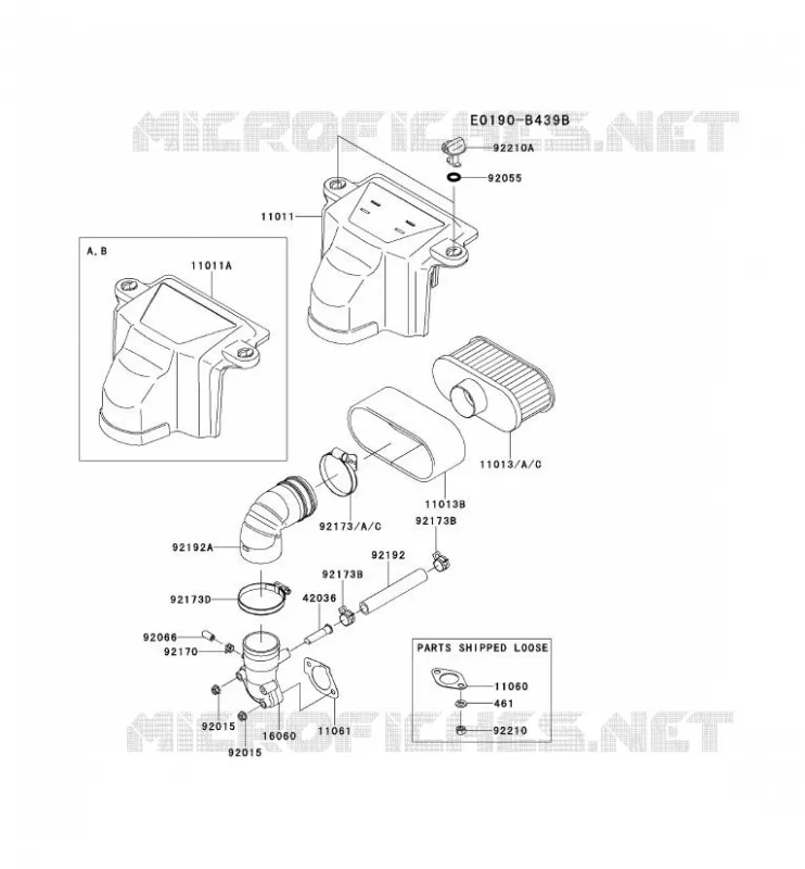 FILTRE &Agrave; AIR/POT D'&Egrave;CHAPPEMENT Kawasaki Petits Moteurs FS FS651V FS MOTORS  FS651V-CS50