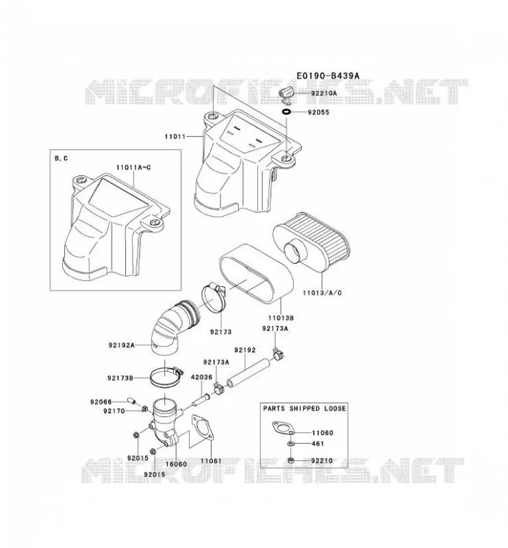 FILTRE &Agrave; AIR/POT D'&Egrave;CHAPPEMENT Kawasaki Petits Moteurs FS FS651V FS MOTORS  FS651V-DS07