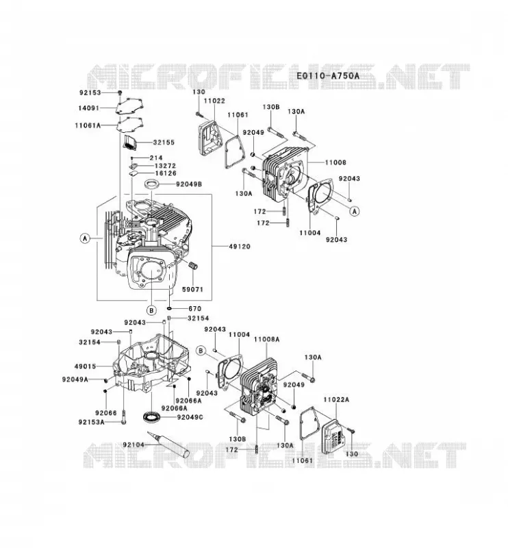 CULASSE/CARTER MOTEUR Kawasaki Petits Moteurs FS FS691V FS MOTORS  FS691V-AS13