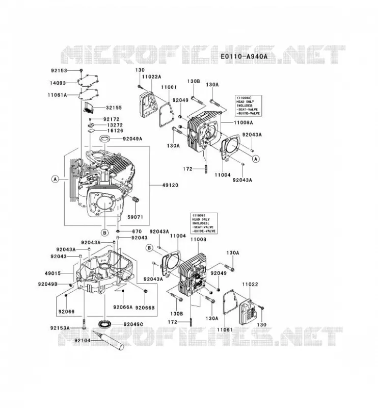 CULASSE/CARTER MOTEUR Kawasaki Petits Moteurs FS FS691V FS MOTORS  FS691V-AS20