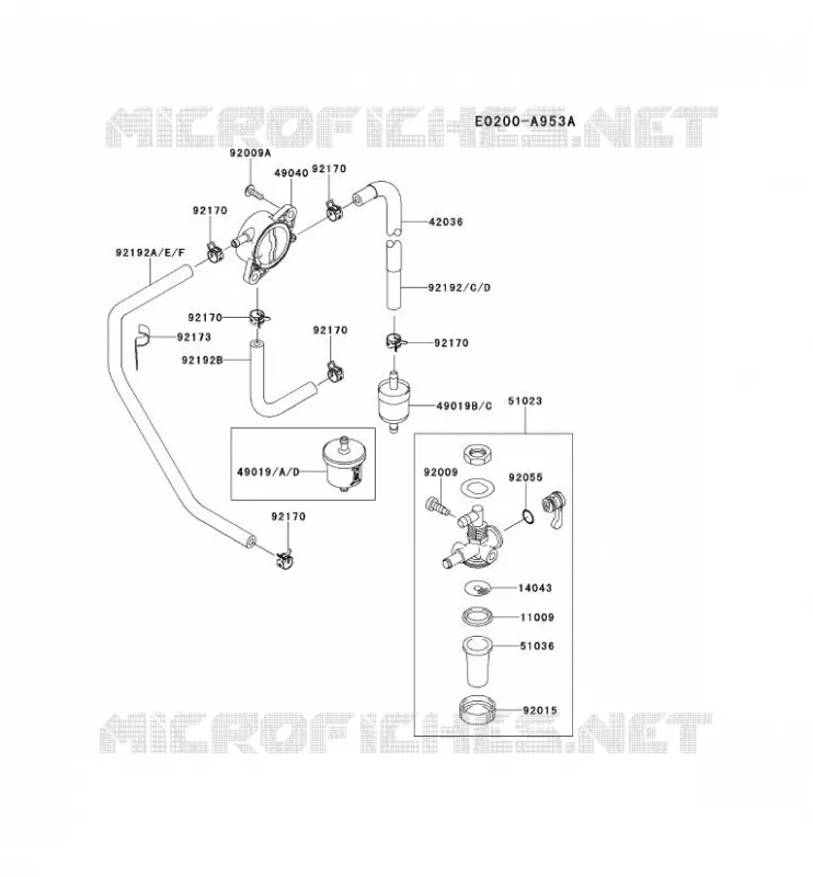 RESERVOIR CARBURANT/ROBINET Kawasaki Petits Moteurs FS FS691V FS MOTORS  FS691V-CE50