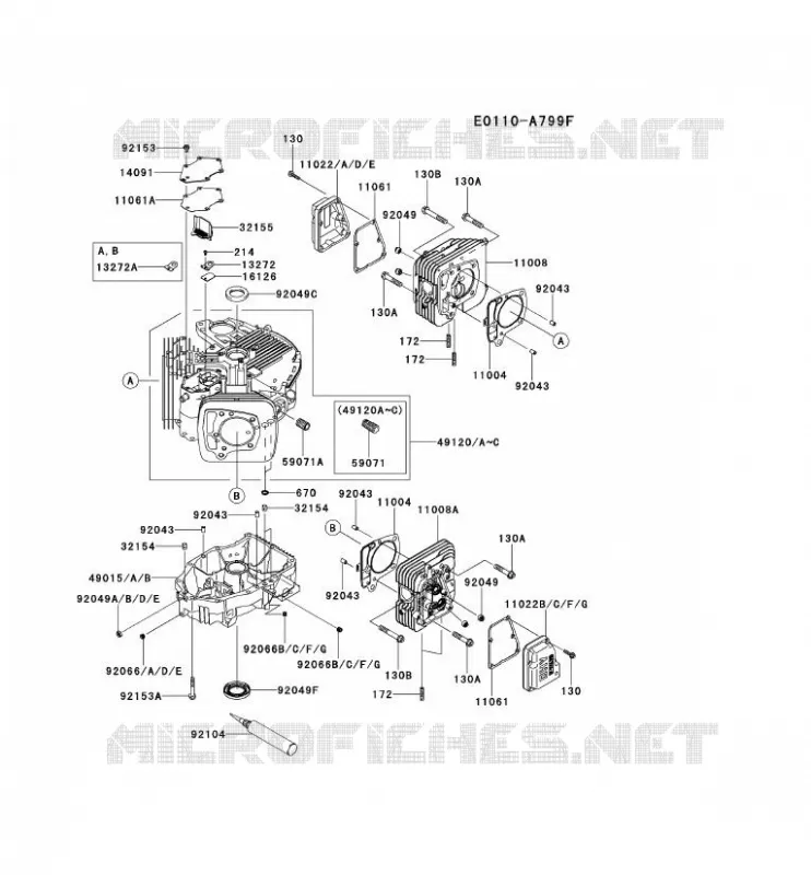 CULASSE/CARTER MOTEUR Kawasaki Petits Moteurs FS FS691V FS MOTORS  FS691V-CS04