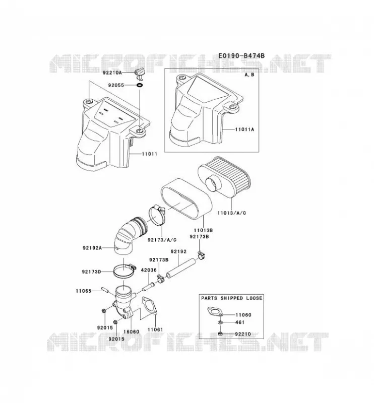 FILTRE &Agrave; AIR/POT D'&Egrave;CHAPPEMENT Kawasaki Petits Moteurs FS FS691V FS MOTORS  FS691V-CS12