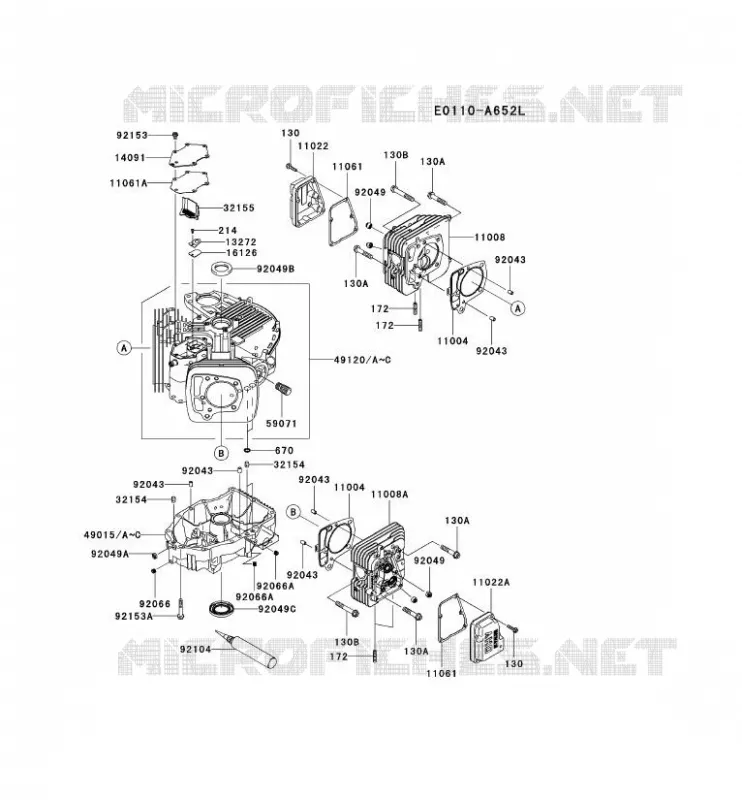 CULASSE/CARTER MOTEUR Kawasaki Petits Moteurs FS FS691V FS MOTORS  FS691V-CS50