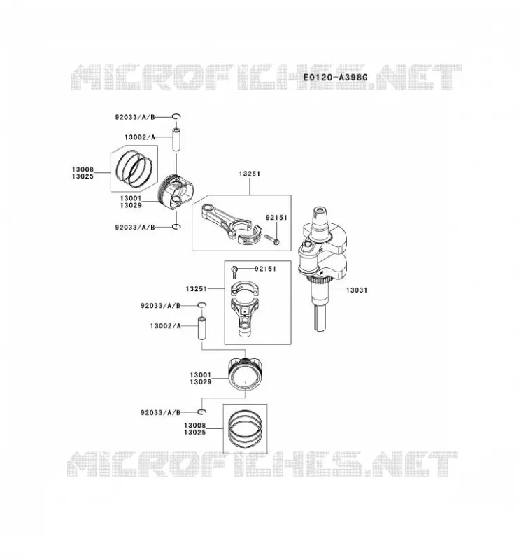 PISTON/VILEBREQUIN Kawasaki Petits Moteurs FS FS730V FS MOTORS  FS730V-AS04