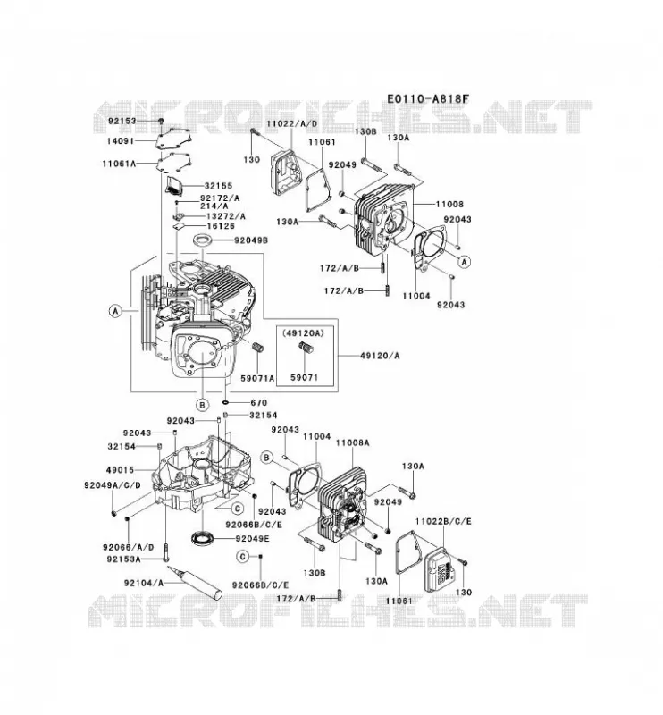 CULASSE/CARTER MOTEUR Kawasaki Petits Moteurs FS FS730V FS MOTORS  FS730V-AS11
