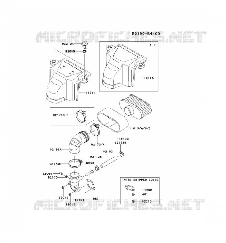 FILTRE &Agrave; AIR/POT D'&Egrave;CHAPPEMENT Kawasaki Petits Moteurs FS FS730V FS MOTORS  FS730V-AS50