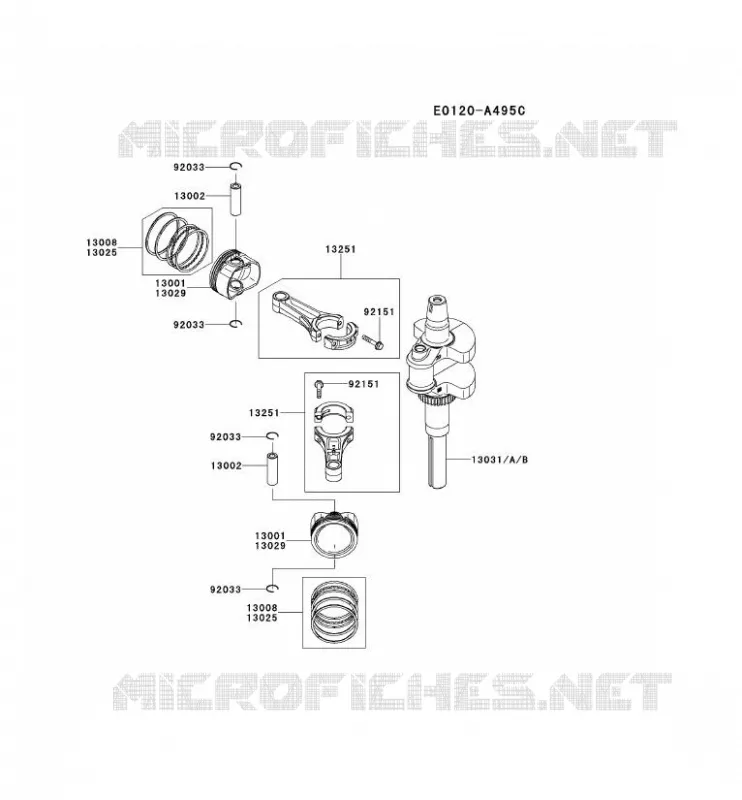 PISTON/VILEBREQUIN Kawasaki Petits Moteurs FS FS730V FS MOTORS  FS730V-BS11