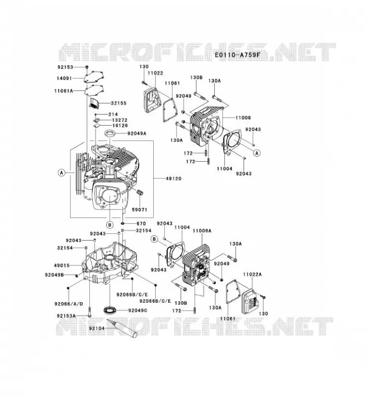 CULASSE/CARTER MOTEUR Kawasaki Petits Moteurs FS FS730V FS MOTORS  FS730V-BS13