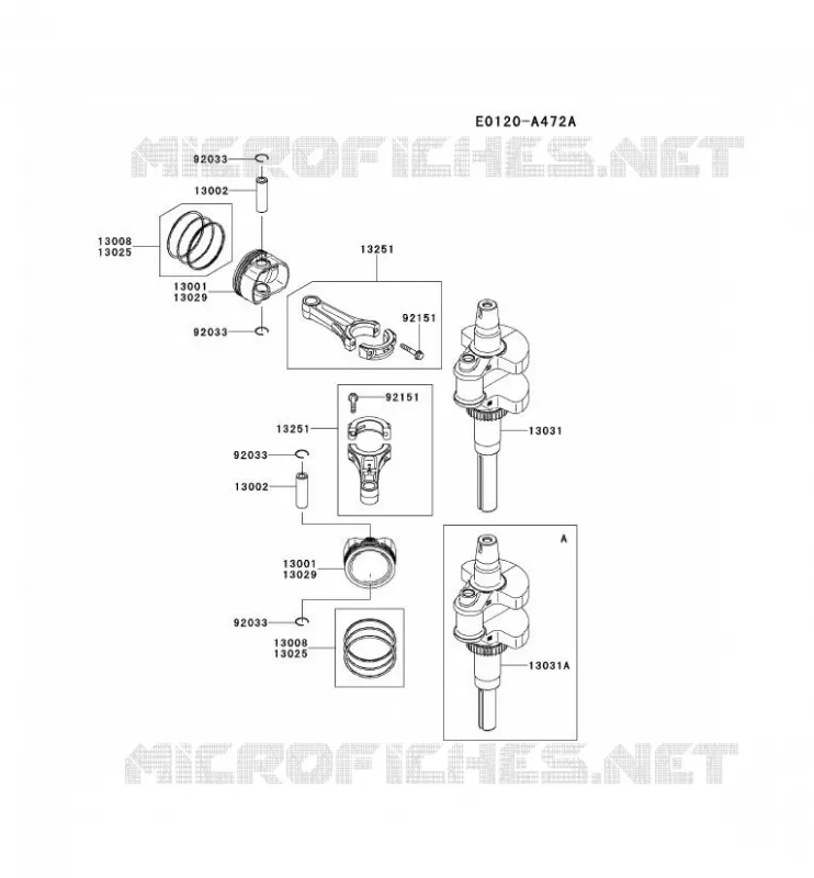 PISTON/VILEBREQUIN Kawasaki Petits Moteurs FS FS730V FS MOTORS  FS730V-BS13