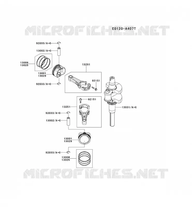 PISTON/VILEBREQUIN Kawasaki Petits Moteurs FS FS730V FS MOTORS  FS730V-DS00